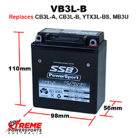 SSB 12V 85CCA 3AH VB3L-B Honda XL200R XL 200R 1983-1984 V-Spec AGM Battery RB3L-B