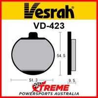 Vesrah Organic Front Brake Pad for Kawasaki Z 1000 ST (E1/E2 Shaft) 1979-1982