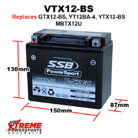 SSB 12V 265CCA 10AH VTX12-BS Aprilia 500 Scarabeo 2009-2011 AGM Battery YTX12-BS
