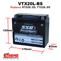 SSB 12V 400CCA 18AH VTX20L-BS Buell M2 Cyclone 1997-2001 AGM Battery YTX20L-BS