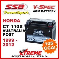 SSB 12V V-SPEC DRY CELL AGM 105 CCA BATTERY HONDA CT110X CT 110X POSTIE 99-2012