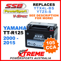 SSB Yamaha TT-R125 TT-R 125 2000-2015 12V 105CCA V-Spec Battery VTX4L-BS