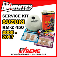 For Suzuki RMZ450 2005-2017 Air & Oil Filter +Filter Oil +F/R Brake Pads Service Kit