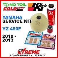 Yamaha YZ450F 2010-2013 Air Filter +Oil, F/R Brake Pads Service Kit