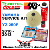 Yamaha YZ250F 2010-2013 Air Filter +Oil, F/R Brake Pads Service Kit