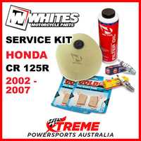 Whites Service Kit Honda CR 125R 02-07 F/R Brake Pads Air Filter & Oil