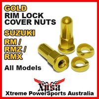 MX GOLD RIM LOCK COVER NUTS For Suzuki RM RMZ RMX 125 250 450 Z250 Z450 DIRT BIKE