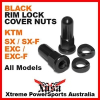 MX BLACK RIM LOCK COVER NUTS KTM SX EXC 125 200 250 350 450 500 DIRT BIKE ENDURO