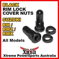 MX BLACK RIM LOCK COVER NUTS For Suzuki RM RMZ RMX 125 250 450 Z250 Z450 DIRT BIKE