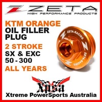ZETA OIL FILLER PLUG ORANGE KTM SX EXC 50 65 85 105 125 150 200 250 300 2 STROKE