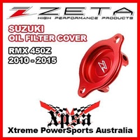 ZETA OIL FILTER COVER ANODIZED RED For Suzuki RMX 450Z RMX450Z ENDURO MX 2010-2015