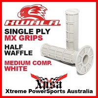 KWALA MX PRO SERIES SINGLE PLY GRIPS HALF WAFFLE WHITE MEDIUM COMPOUND MOTOCROSS