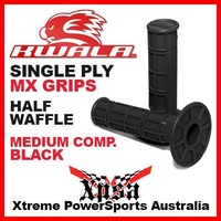 KWALA MX PRO SERIES SINGLE PLY GRIPS HALF WAFFLE BLACK MEDIUM COMPOUND MOTOCROSS