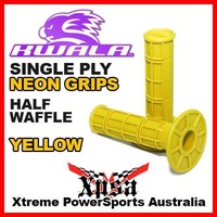KWALA MX PRO SERIES SINGLE PLY GRIPS HALF WAFFLE NEON YELLOW MOTOCROSS ENDURO