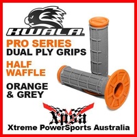 KWALA PRO SERIES DUAL PLY HALF WAFFLE GRIPS ORANGE GREY KTM MX MOTOCROSS ENDURO