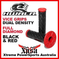 KWALA MX VICE GRIPS DUAL DENSITY FULL DIAMOND BLACK RED MOTOCROSS ENDURO CRF CR