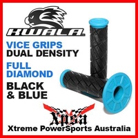 KWALA MX VICE GRIPS DUAL DENSITY FULL DIAMOND BLACK BLUE MOTOCROSS ENDURO YZ WR