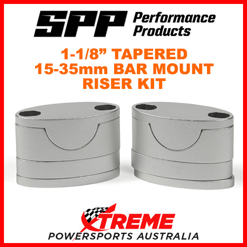 SSP 1-1/8" TAPERED FAT BAR MOUNT 15-35mm BARS RISER KIT INCH 28.6mm SILVER