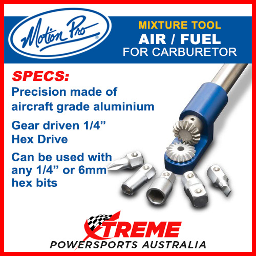 Motion Pro Air Fuel Mixture Carburetor Tool 90 Degree w/ 1/4" Hex Bits 08-080229