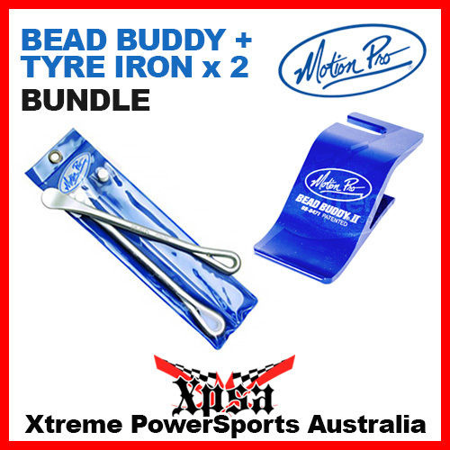Motorcycle Tyre Change Bundle Motion Pro Bead Buddy, Pair of Tyre Iron Spoons