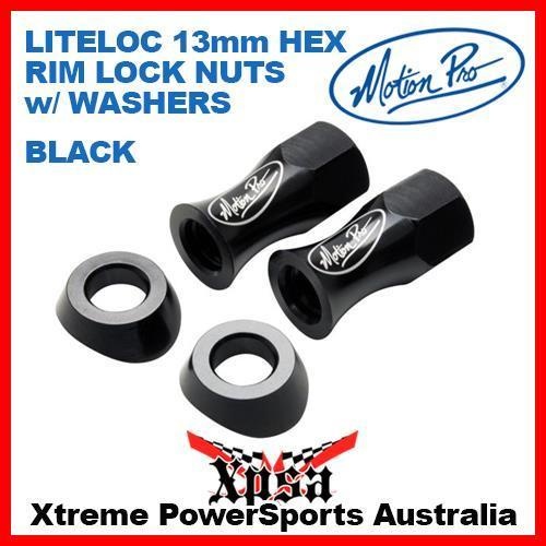 MP LiteLoc Rim Lock Nuts with Beveled Washers, 13mm Pair Black Finish 11-0075