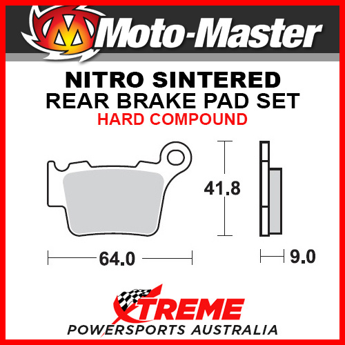 Moto-Master KTM 250 EXC 2004-2018 Nitro Sintered Hard Rear Brake Pad 094421