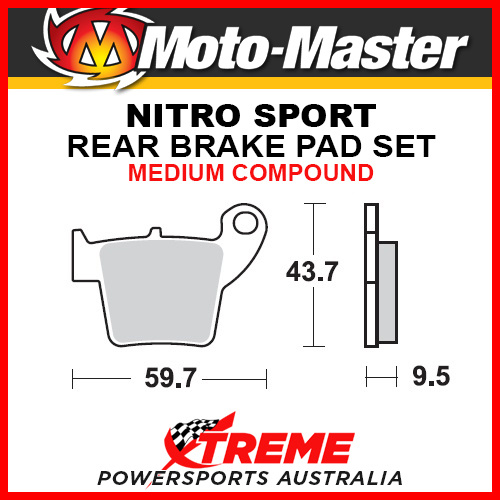 Moto-Master Husaberg FE390 2009-2012 Nitro Sport Sintered Medium Rear Brake Pad 094422