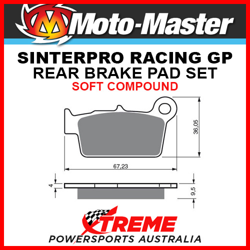 Moto-Master For Suzuki RMX450Z 2010-2018 Racing GP Sintered Soft Rear Brake Pad 094512
