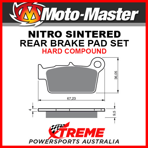 Moto-Master Yamaha YZ450F 2003-2018 Nitro Sintered Hard Rear Brake Pad 094521
