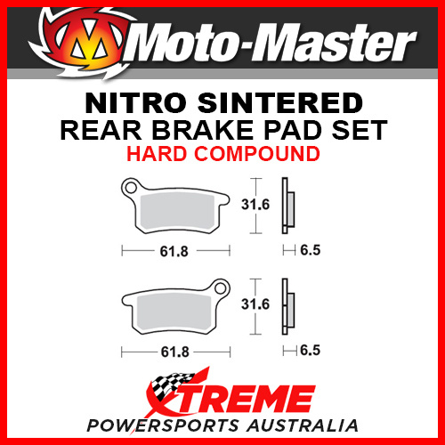 Moto-Master KTM 65 SX 2010-2018 Nitro Sintered Hard Rear Brake Pad 094621