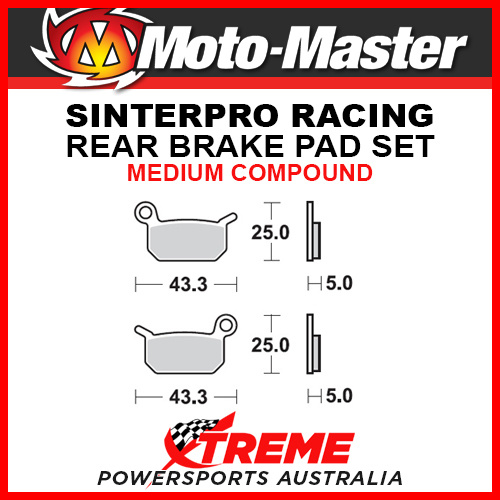 Moto-Master KTM 50 SX 2009-2018 Racing Sintered Medium Rear Brake Pad 094711