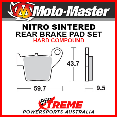 Moto-Master KTM 65 SX 2004-2009 Nitro Sintered Hard Rear Brake Pad 094721
