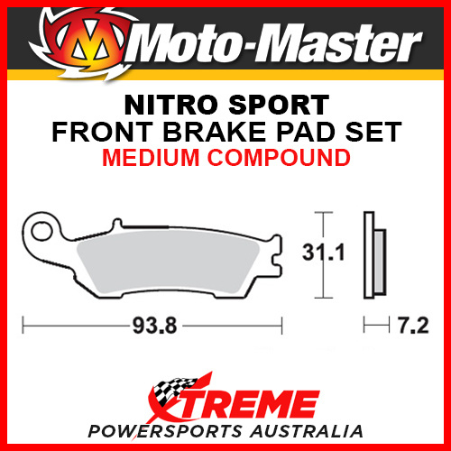 Moto-Master Yamaha YZ250X 2016-2017 Nitro Sport Sintered Medium Front Brake Pad 094922