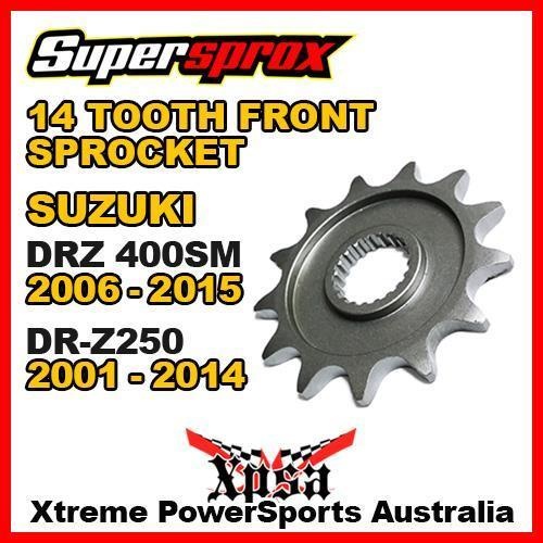 Supersprox Front Sprocket 14 Tooth for Suzuki DRZ400SM 2005-2021 DRZ250 01-2020