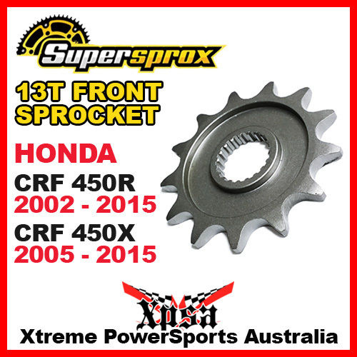 SUPERSPROX FRONT SPROCKET 13T HONDA CRF 450R CRF450R 02-2015 CRF450X 450X 05-15