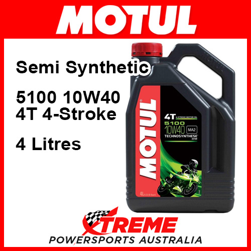 Motul 5100 Semi Synthetic 10W40 4T 4-Stroke 4 Litres Motorcycle Engine Oil 16-412-04
