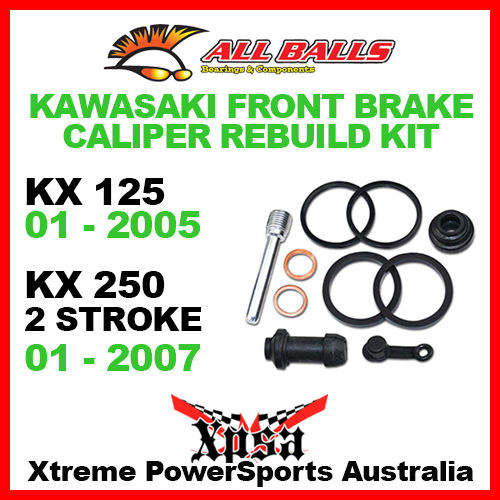 Front Brake Caliper Rebuild Kit KX125 KX 125 01-2005 KX250 KX250 01-2007, All Balls 18-3005