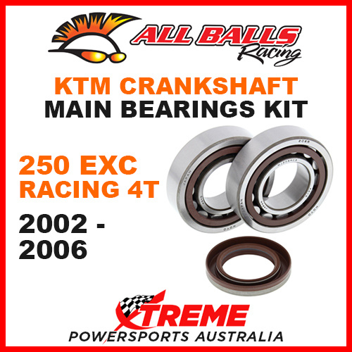 All Balls 24-1106 KTM 250 EXC Racing 4T 2002-2006 Crankshaft Main Bearings MX