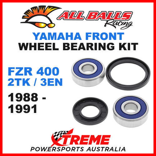 All Balls 25-1316 Yamaha FZR400 2TK 3EN 1988-1991 Front Wheel Bearing Kit