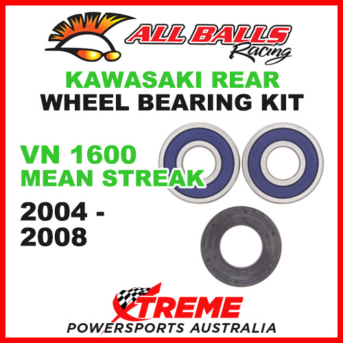25-1353 Kawasaki VN1600 VN 1600 Mean Streak 2004-2008 Rear Wheel Bearing Kit