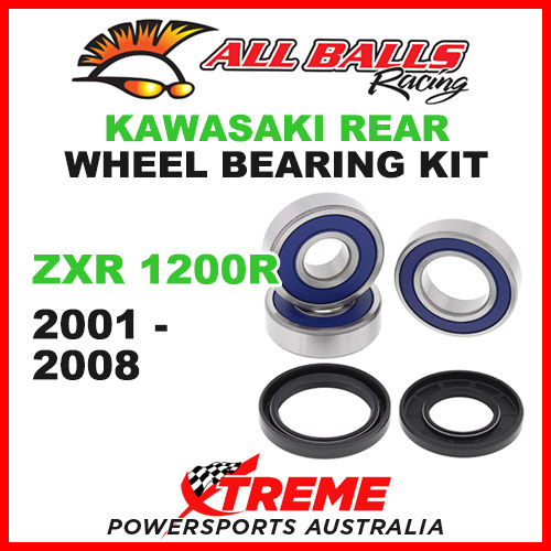25-1390 Kawasaki ZRX1200R ZRX 1200R 2001-2008 Rear Wheel Bearing Kit