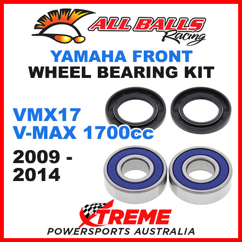 All Balls 25-1450 Yamaha VMX17 V-Max 1700cc 2009-2014 Front Wheel Bearing Kit