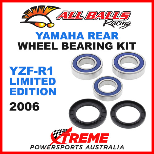 All Balls 25-1547 Yamaha YZF-R1 Limted Edition 2006 Rear Wheel Bearing Kit