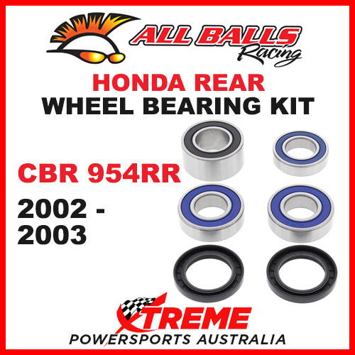 All Balls 25-1657 Honda CBR954RR CBR 954RR 2002-2003 Rear Wheel Bearing Kit