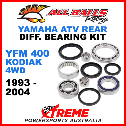 25-2030 Yamaha YFM 400 Kodiak 4WD 93-04 ATV Rear Differential Bearing & Seal Kit