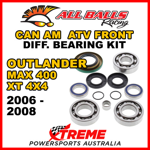 25-2069 Can Am Outlander MAX 400 XT 4X4 06-08 ATV Front Differential Bearing Kit