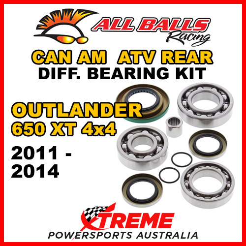25-2086 Can Am Outlander 650 XT 4x4 2011-2014 ATV Rear Differential Bearing Kit