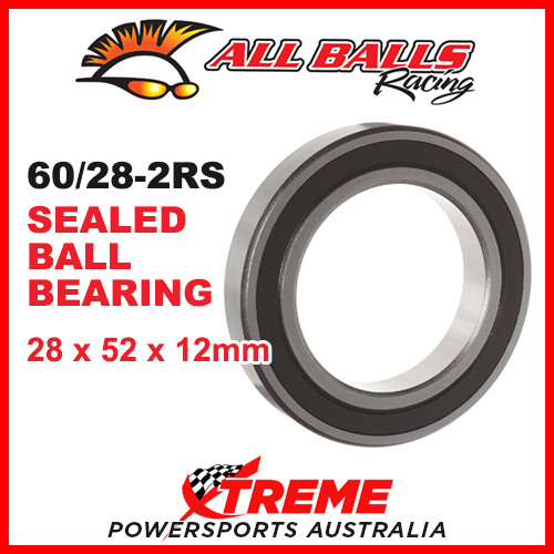 All Balls 60/28-2RS 28x52x12mm Sealed Ball Bearing ABEC-3 Triple Lip Seal
