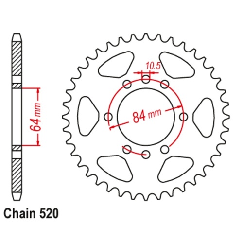 Supersprox 51 Tooth Rear Stealth Sprocket for Yamaha YZ490 1982-1988