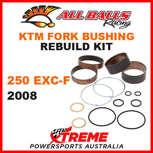 38-6073 KTM 250 EXC-F 250EXC-F 2008 MX Fork Bushing Rebuild Kit Dirt Bike